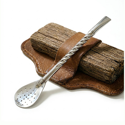 Bombilla de Alpaca Cincelada 18cm - Calidad Premium