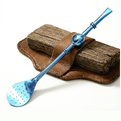 Bombilla de Alpaca bolita con anillos separados 18cm - Calidad Premium